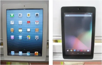 【タブレット】橋本教室ではタブレットの講座も行っております。iPad、nexus7の2種類をご用意しております。（2022年3月現在） 